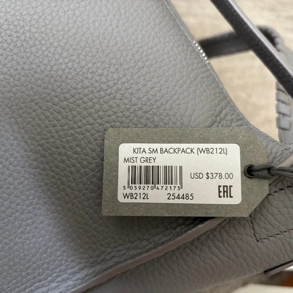 All Saints Gray Leather Tote Backpack